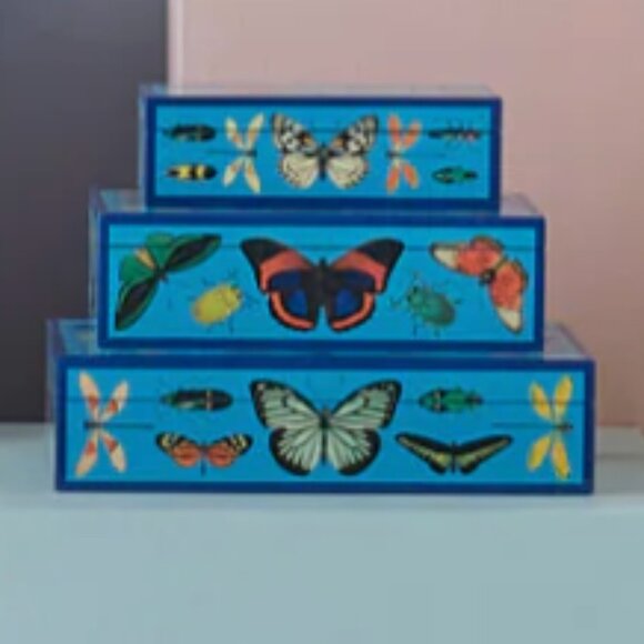Jonathan Adler botanist lacquer box-set: Small, Medium, and Large - Picture 4 of 9